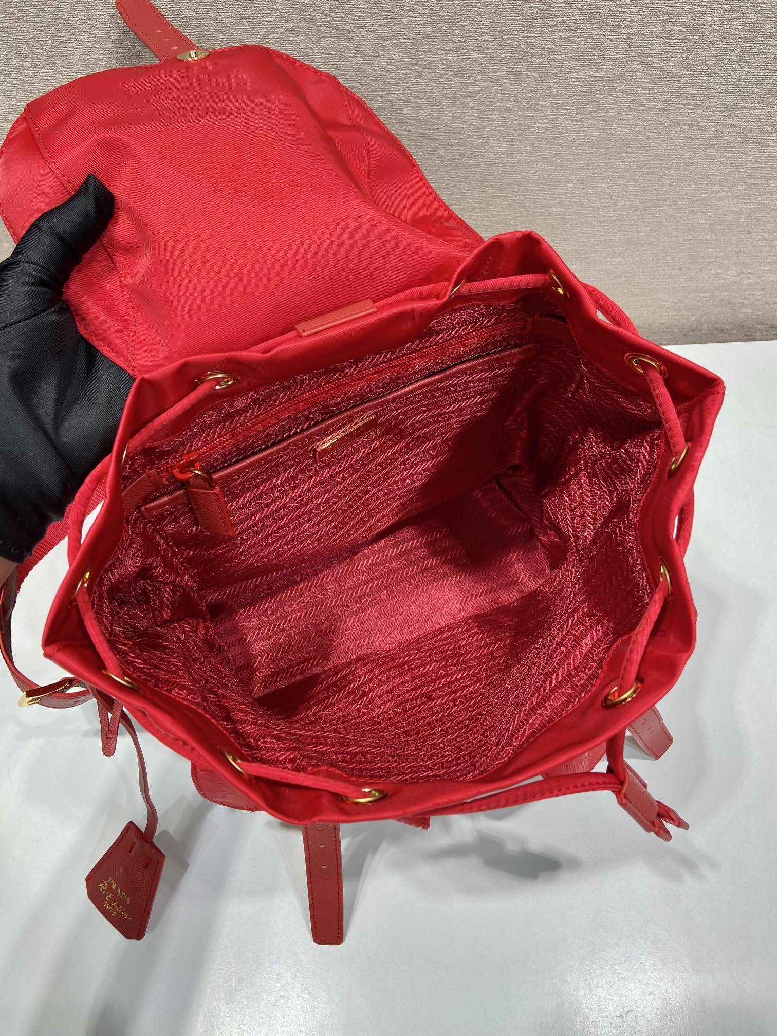 Pra*a re-nylon 1bz677 backpack-12*23.5*28cm