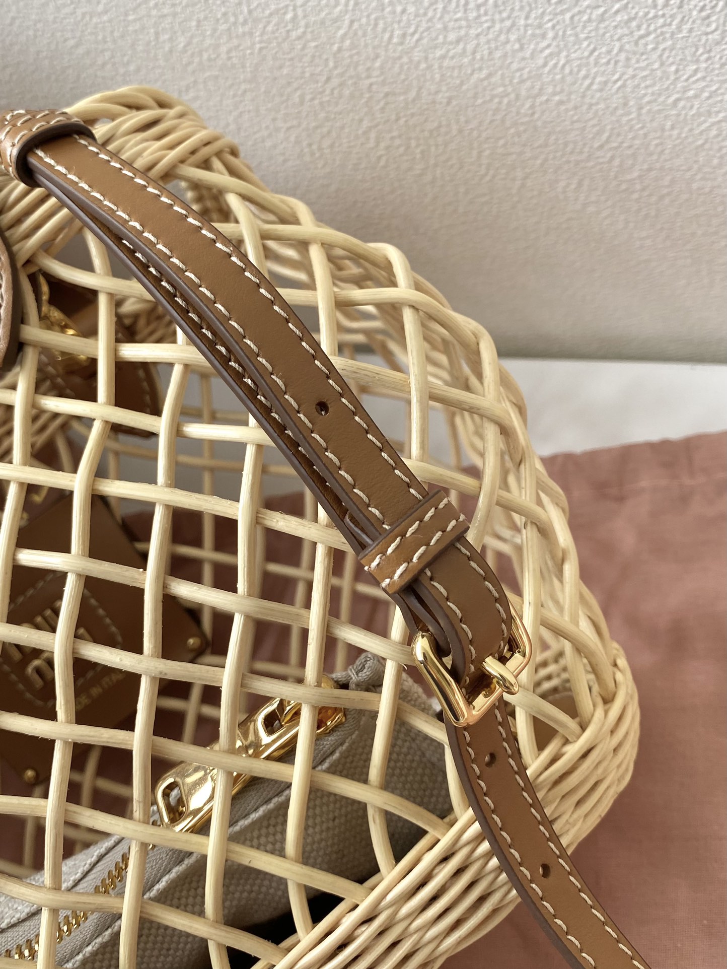 M*um*u bamboo woven bag-9×18×23.5cm