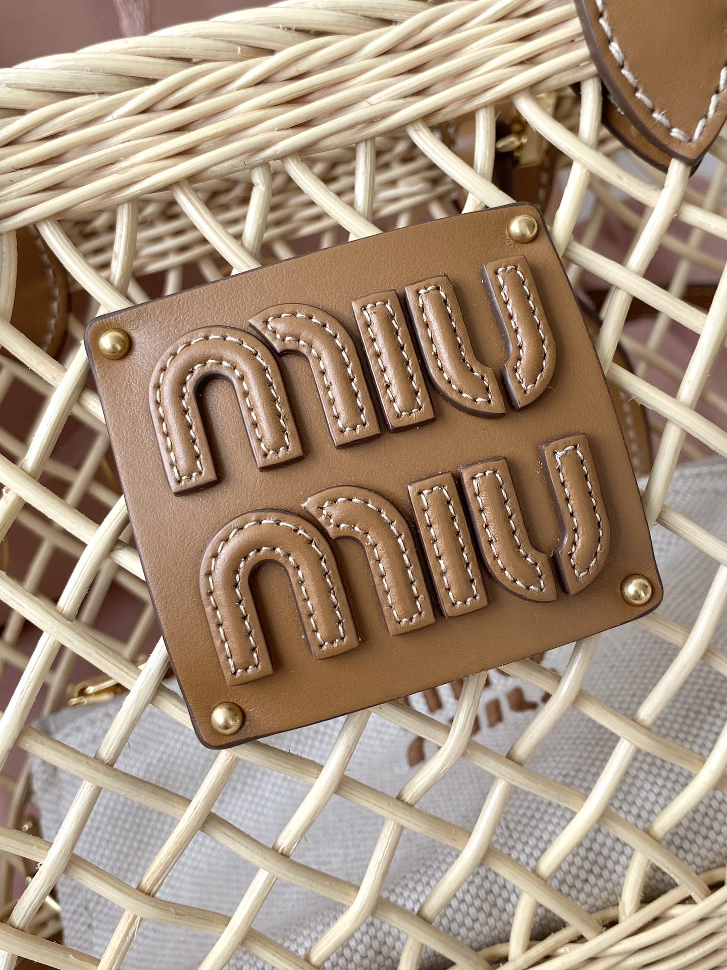 M*um*u bamboo woven bag-9×18×23.5cm