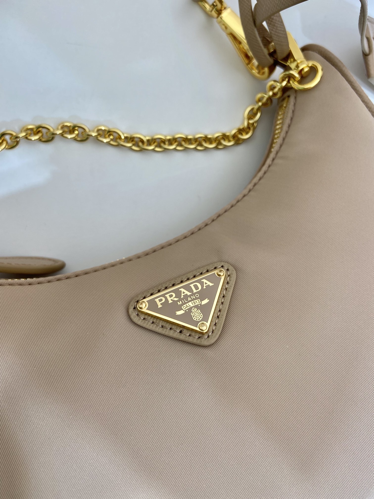 Pra*a nylon hobo bag-1bh204-22*12*6cm