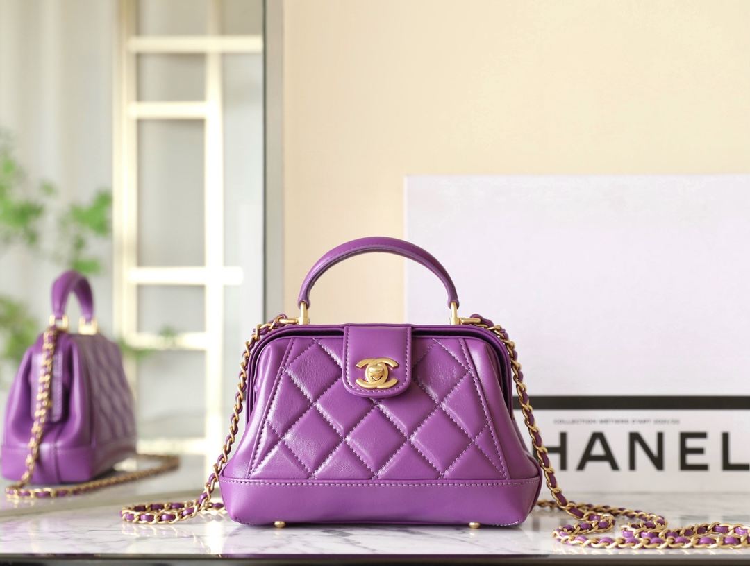 Ch@nel Bag With Top Handle-12*18*7CM