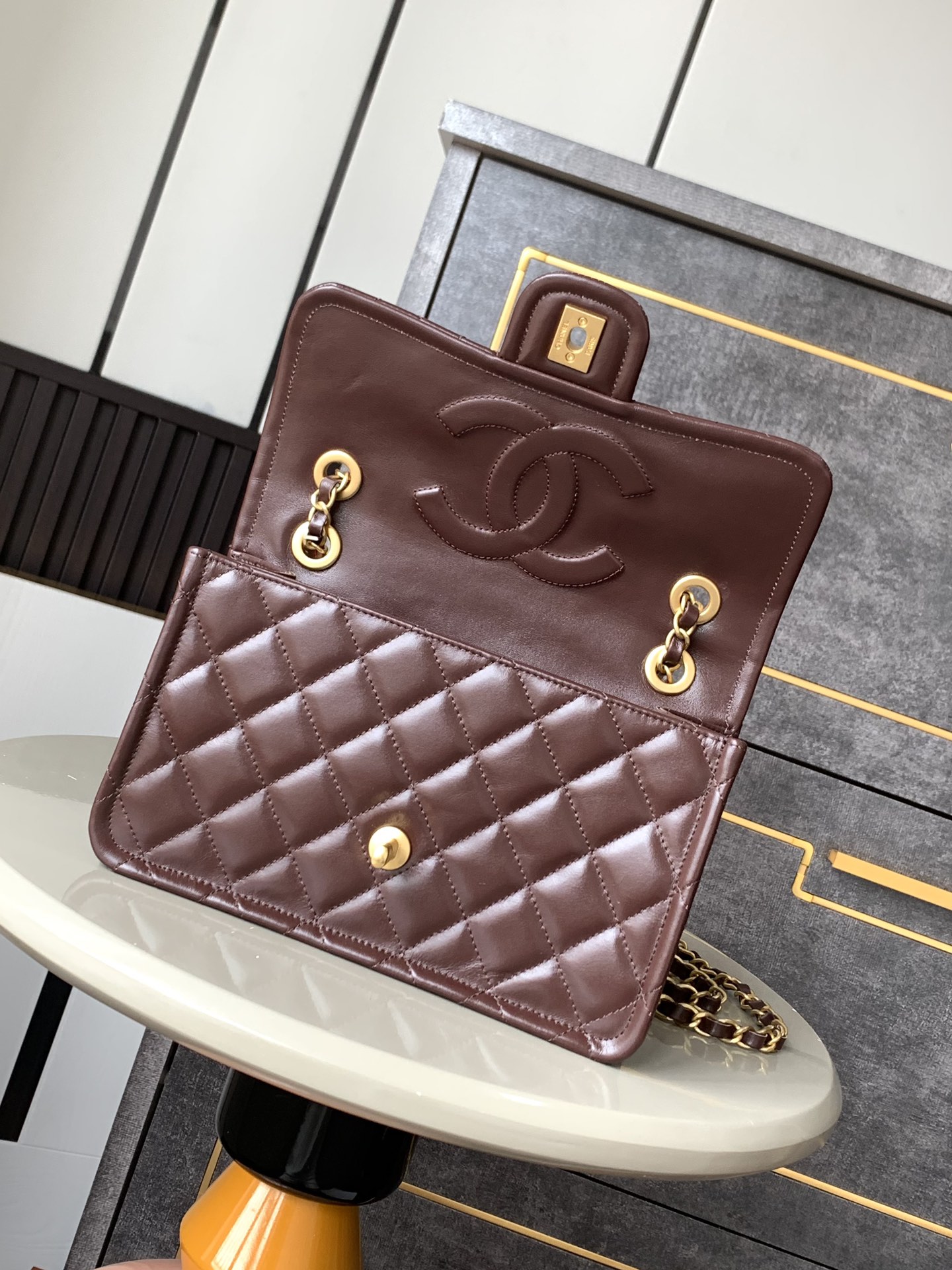 Ch@nel Flap Bag- 15.5X 24.5 X 7CM