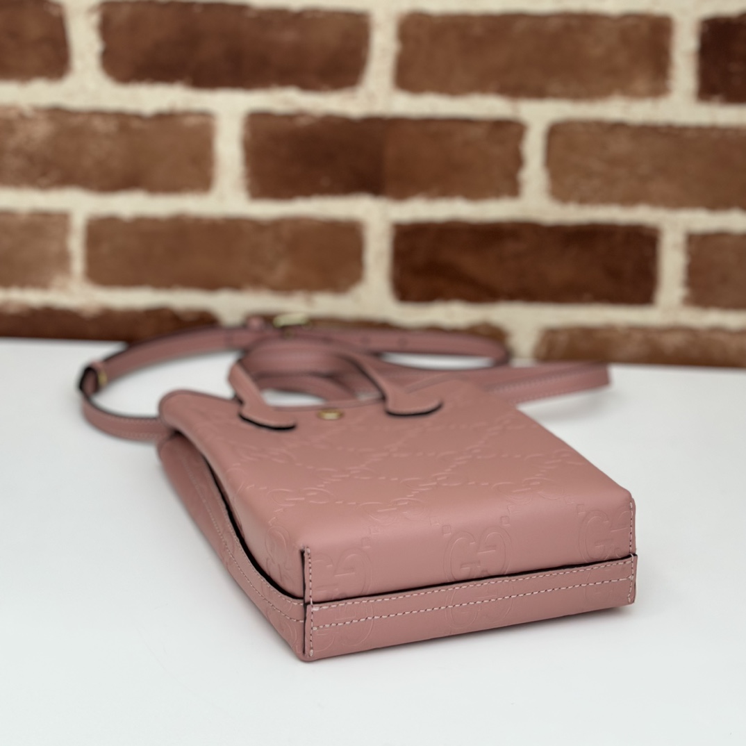 gvc*1 gg S*per mini bag with strap in pink gg leather |-20*13*2.5cm