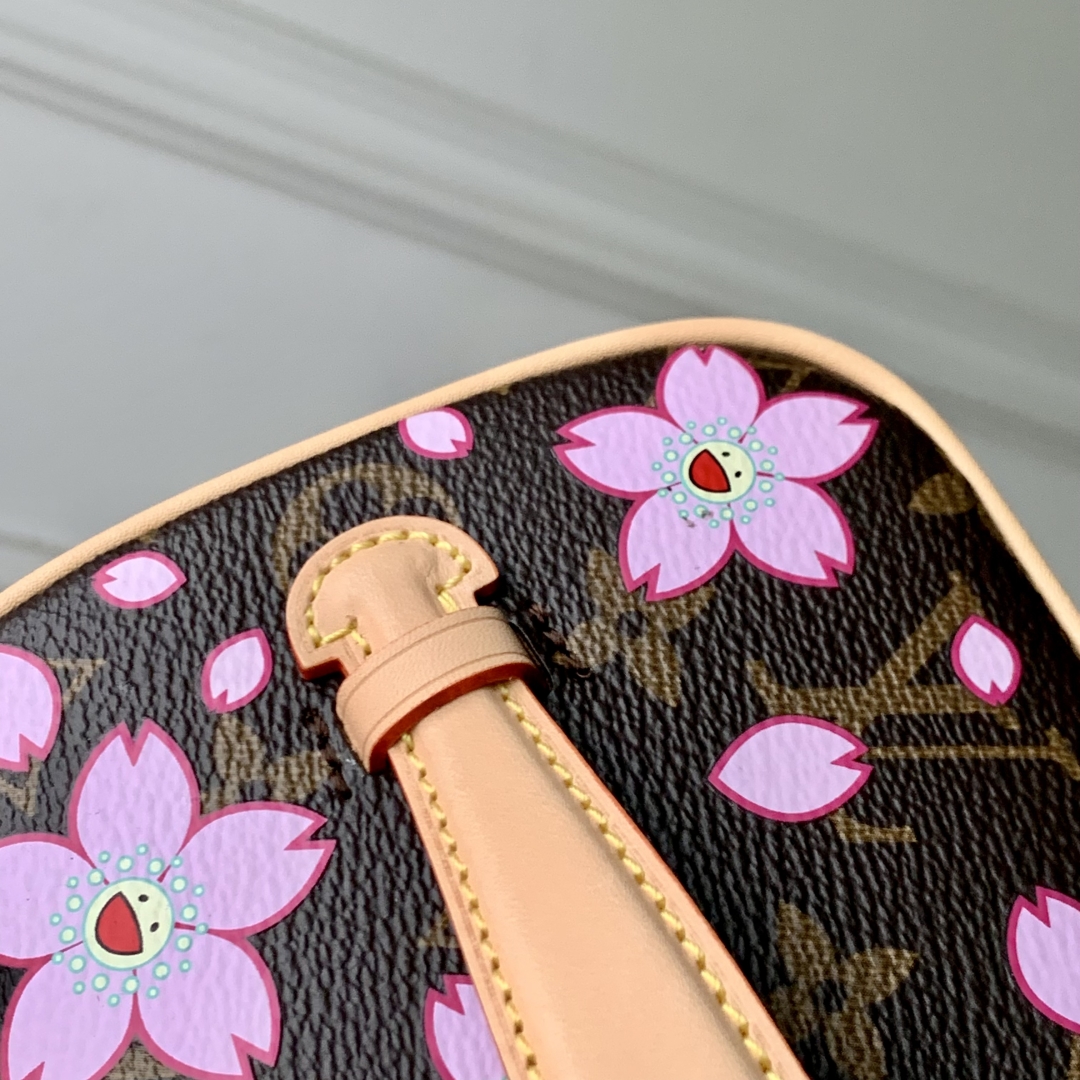 l0vis Vvtt0n x takashi murakami nice mini sakura brown-13.5*12*20cm