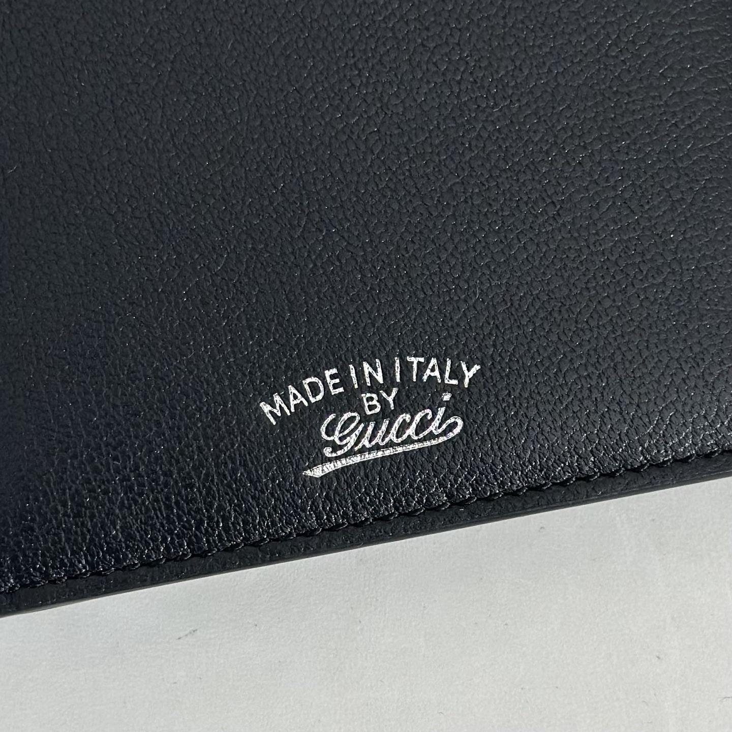 Guc*ci Lira Bi-fold Wallet In Black Leather-11*9CM