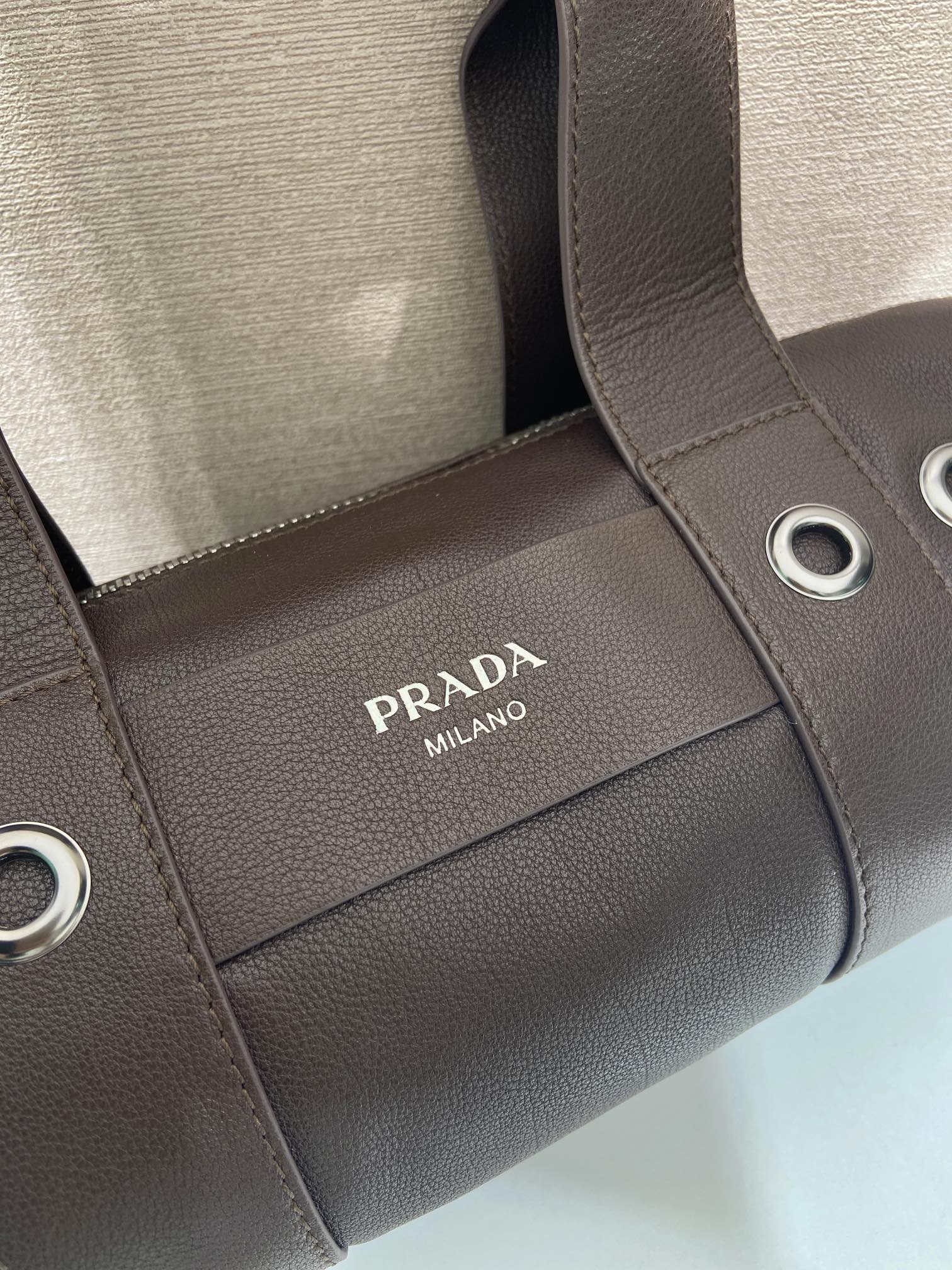 Pra*a Large Route Leather Tote Bag -28.5*12*12cm