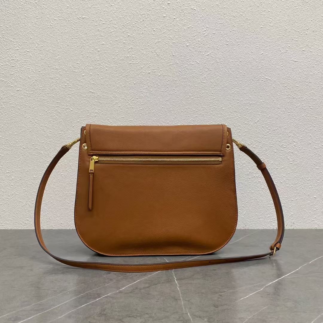 Celin* Soft Triomphe Besace Leather Shoulder Bag-32x7x27CM