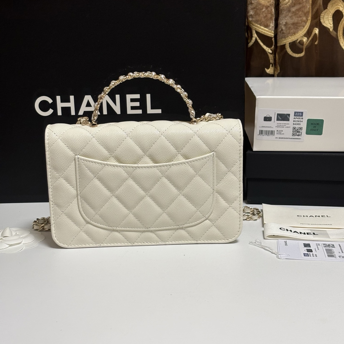 Ch@Nel Caviar Quilted Crystal CC Wallet On Chain-13*19.5*3.5CM