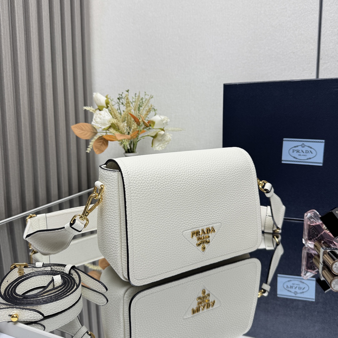Pra*a 1BD314 Leather Shoulder Bag-23*18*9CM