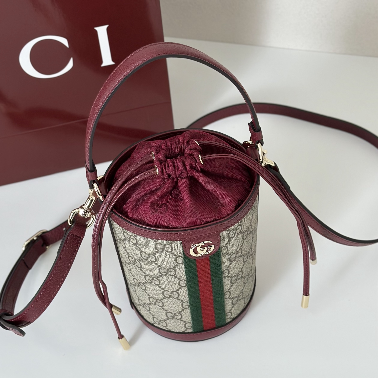 Gvc*1 Mini Ophidia Bucket Bag-11.5*23*8CM