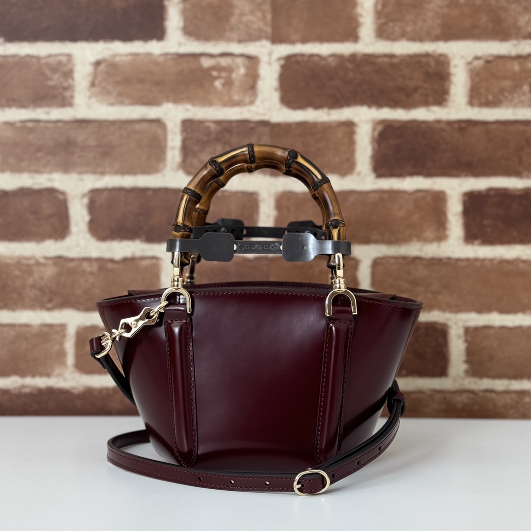 Gv*c* Mini Bamboo Top Handle Tote Bag-16(27) *14*11.5CM