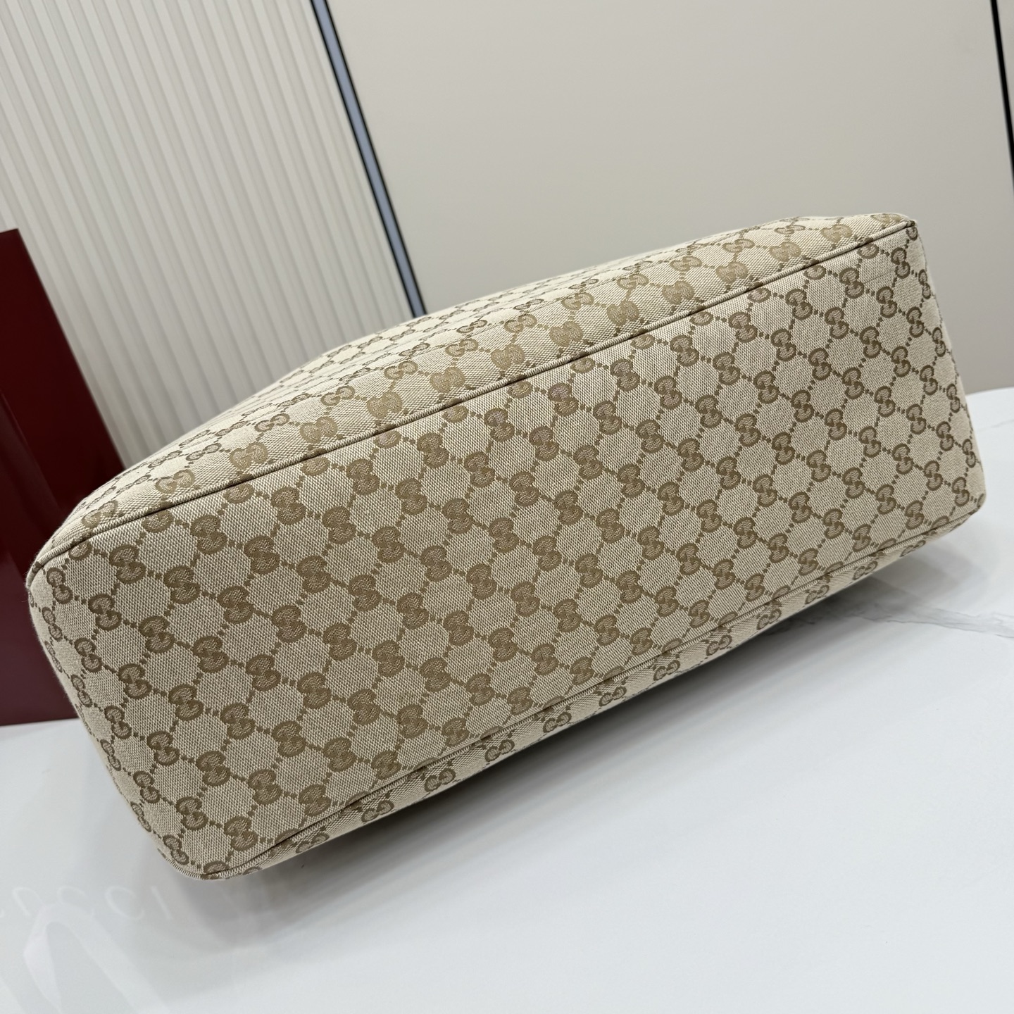 Gu*cci Gvc*1 Jackie Large Tote Bag In Sand And Brown GG Canvas-55*37*14.5CM