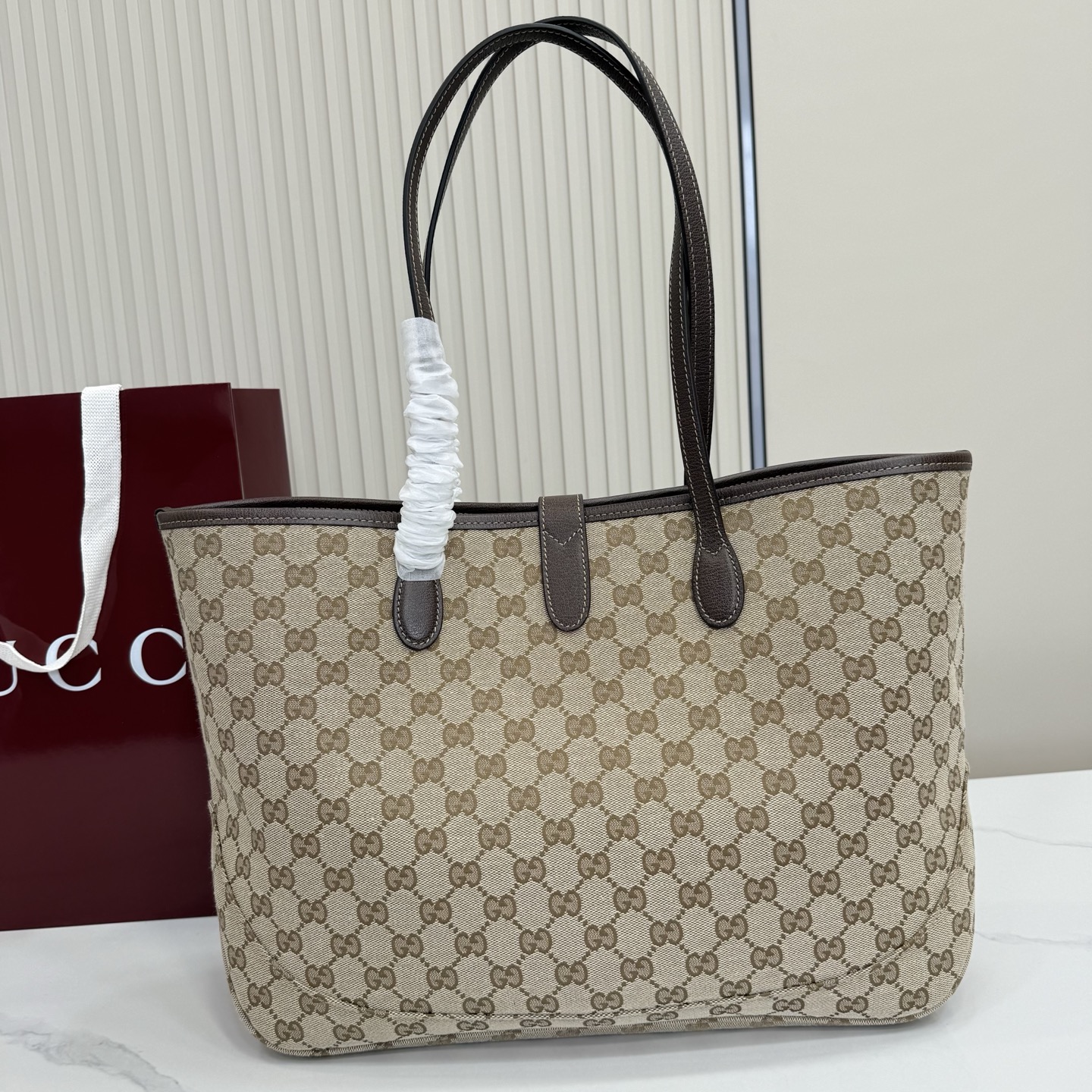 Guc*ci Jackie Medium Tote Bag In Black Leather-45*28*12CM