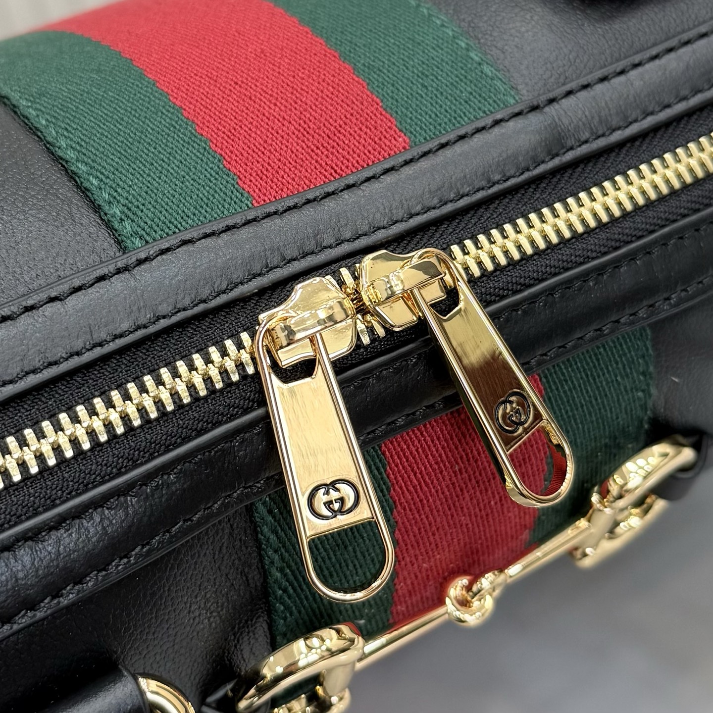 Gv*c* Borsetto Large Boston Bag In Black Leather-38.5*22.5*13CM