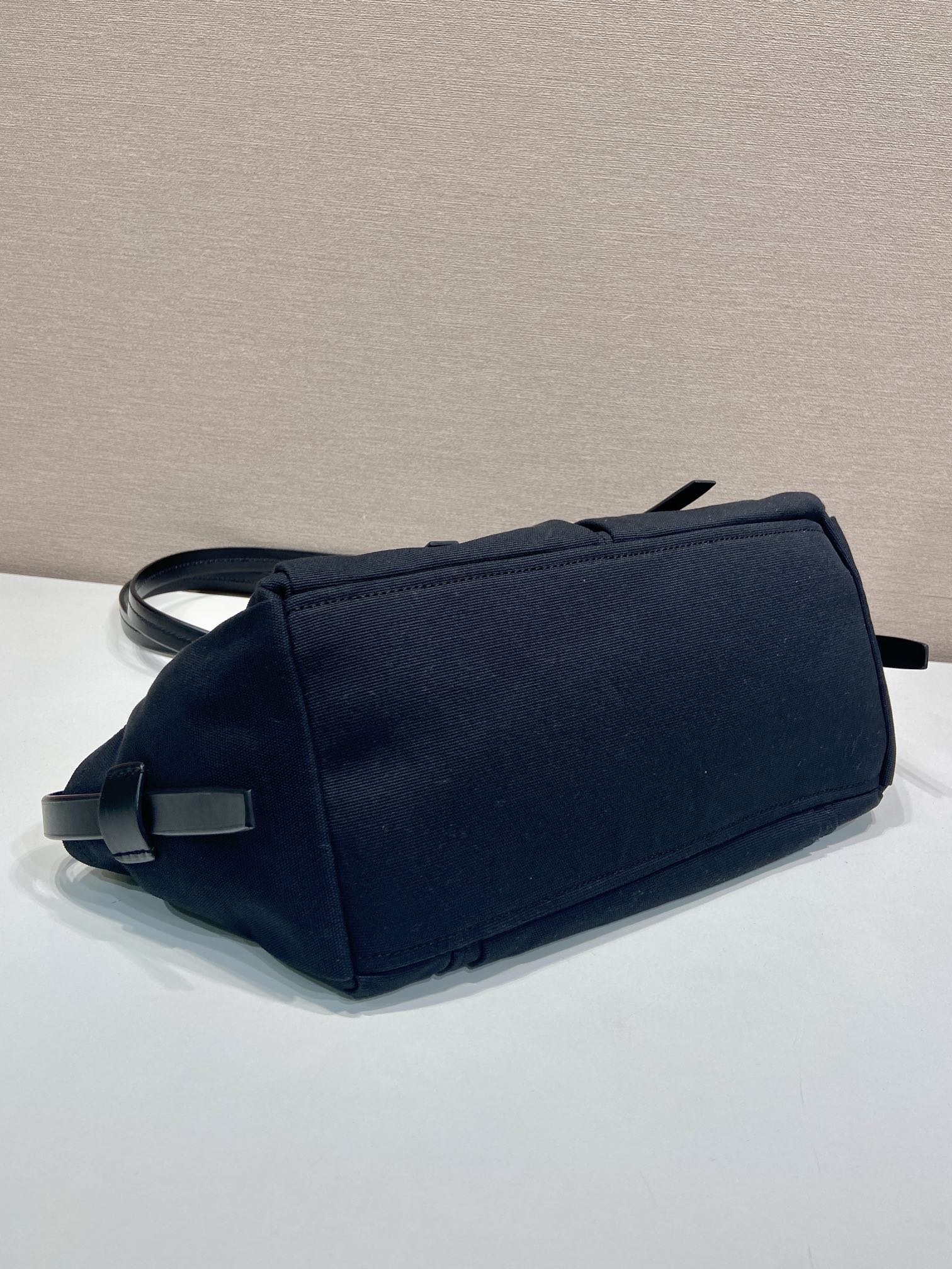 Pra*a Black Pra*a Route Medium Leather Tote Bag-1BG645-30*22*15CM