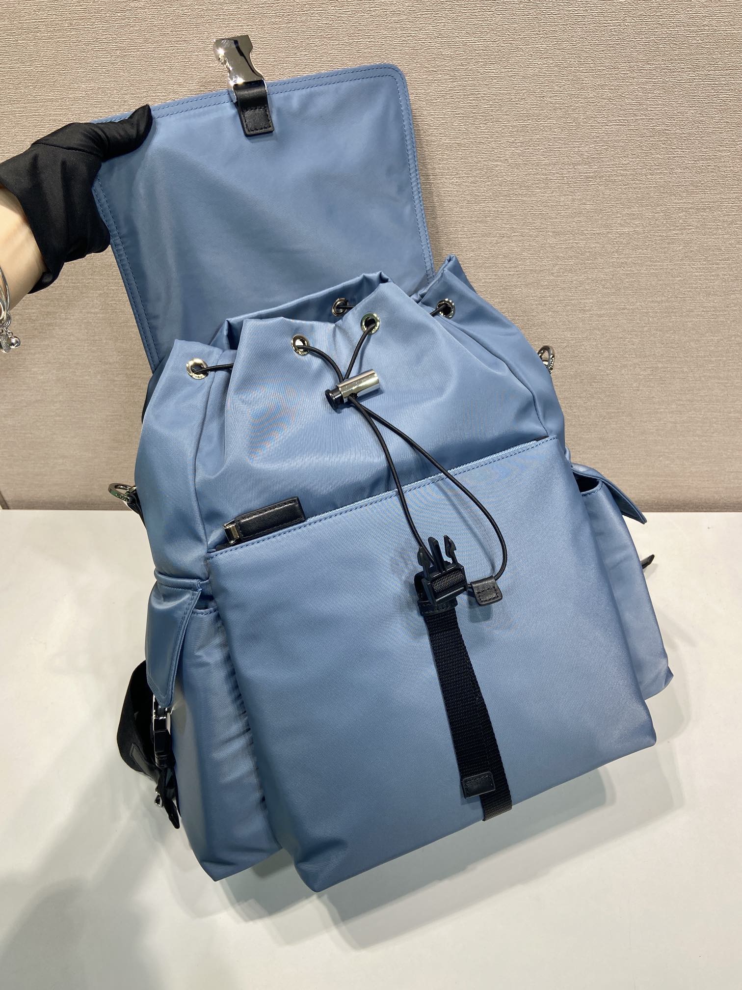 Pra*a Aviation/blau Pra*a Explore Rucksack Aus Re-nylon Backpack-2VZ118-39*37*20CM