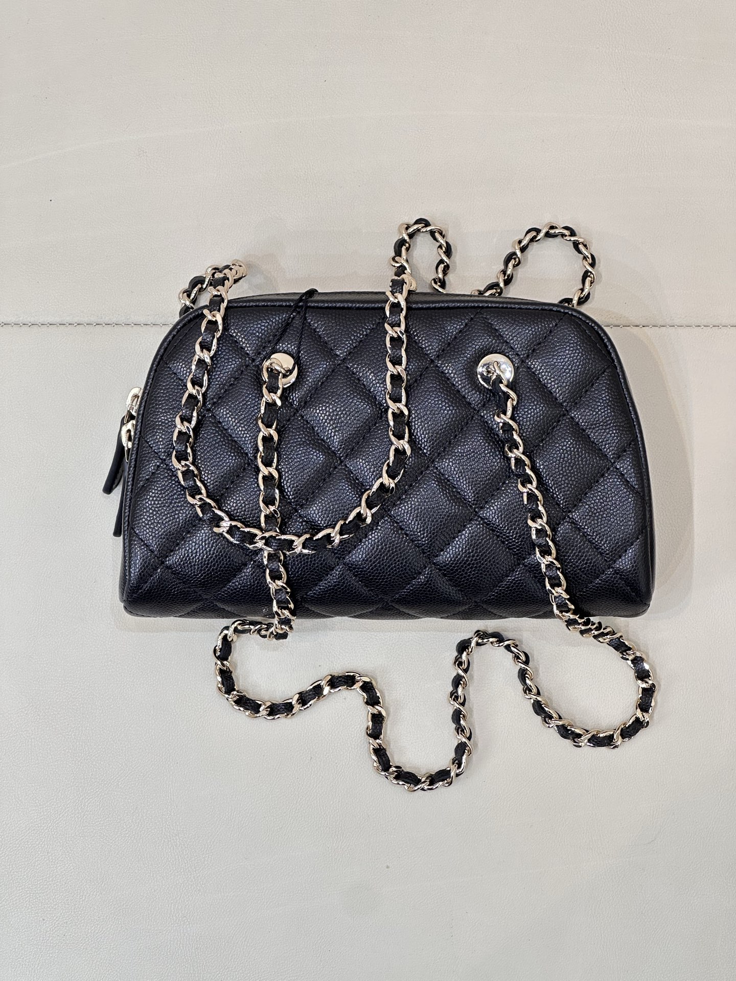 Ch@nel Clutch With Chain - Grained Shiny Calfskin & Gold-tone Metal-19*11*5.5CM