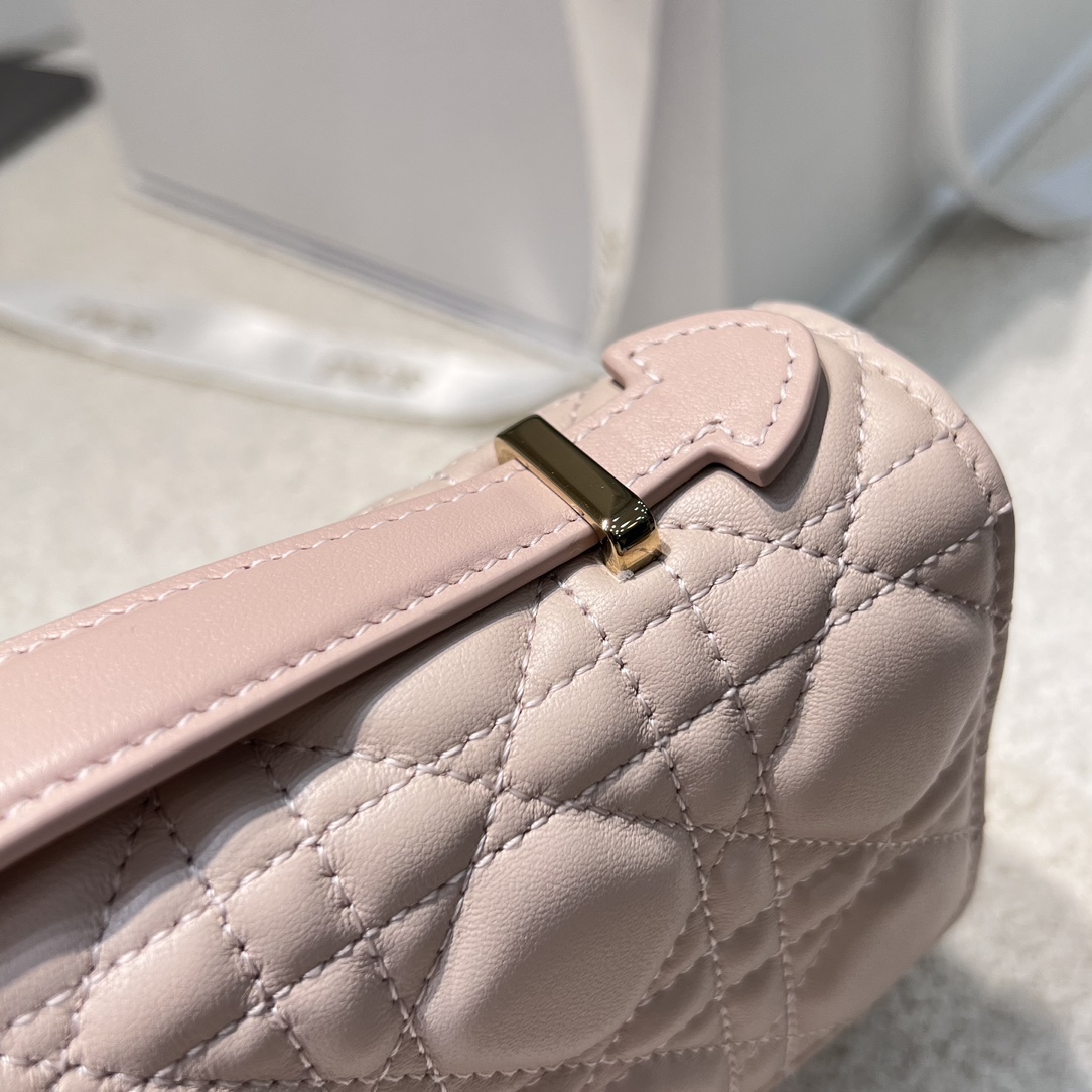 Diro My D10r Mini Bag Powder Pink Cannage Lambskin-21*11.5*4.5CM