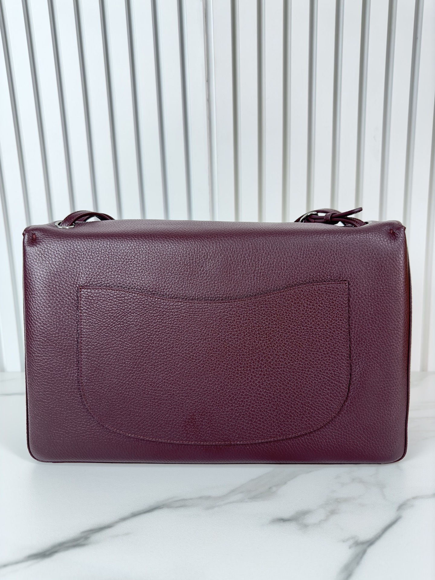 Ch@nel Maxi Flapbag , Grained Calfskin & Silver-Tone Metal, lLight-26*38.5*11CM