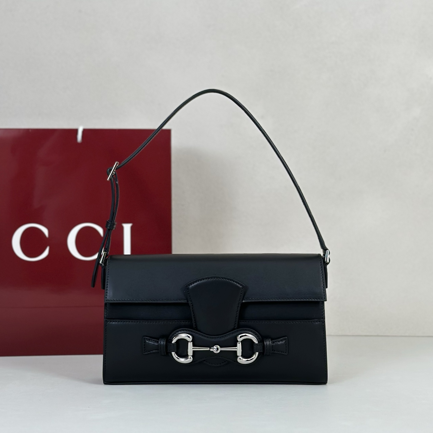 Guc*ci Horsebit Ristretto Bag-26*4.5*14.5CM