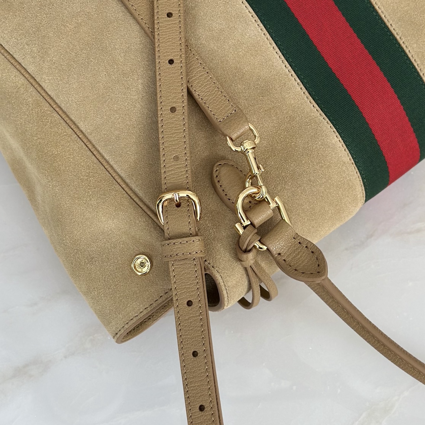 Gvc*1 Paparazzo Small Top Handle Bag In Sand Suede-32*24*17CM