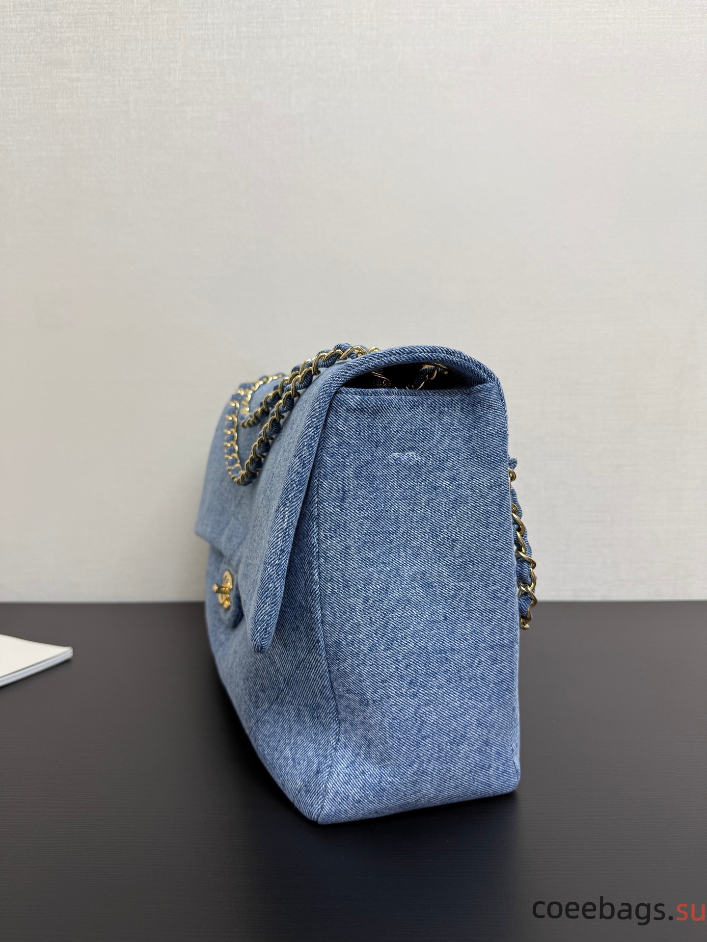 Ch@nel Denim Souplissimo Maxi Flap Blue-38*28*11CM