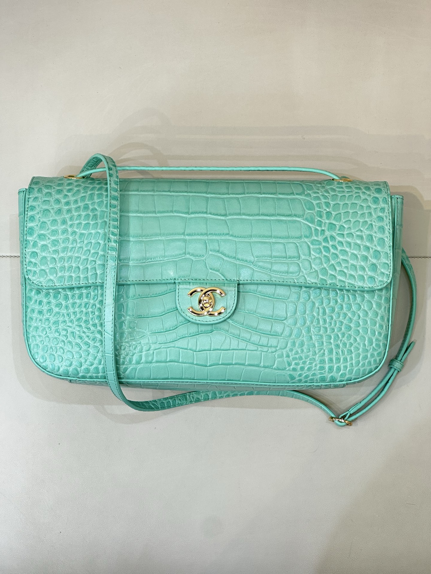 Cha*nel Seafoam Green Flap-32CM