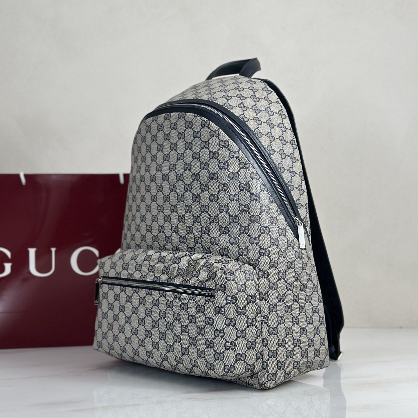Gvc*1 Essence Classic Medium Backpack in Blue GG Canvas-34*45*17CM