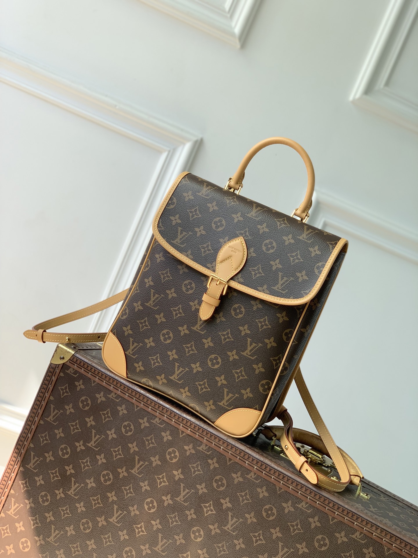 Lou*is Vvtt0n Diane Backpack MM Monogram-26 x 31.5 x 11CM
