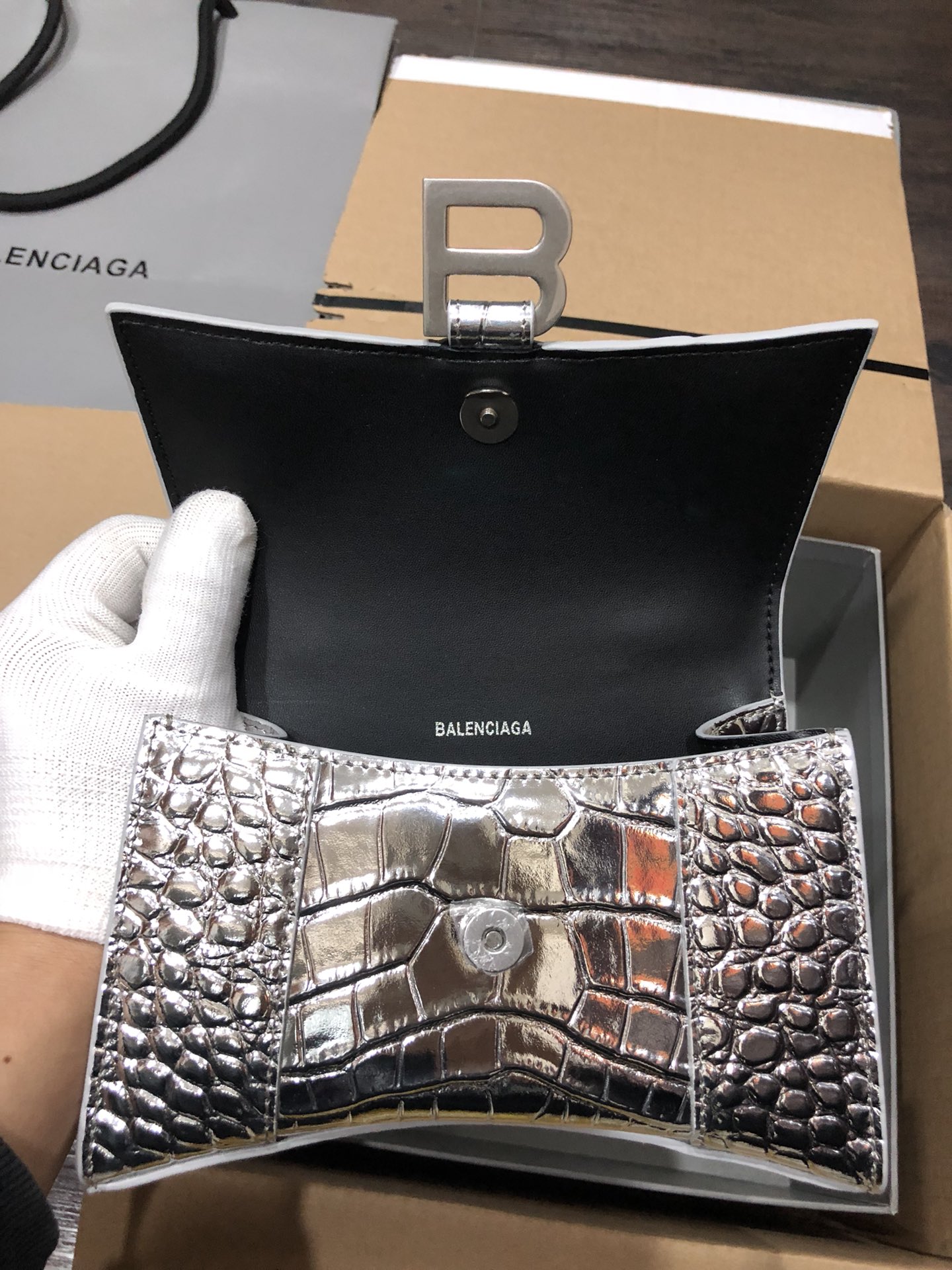 Ba*len*cia*ga small hourglass bag-13*8*19cm